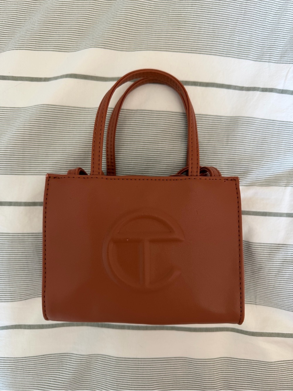 Telfar Mini Tote in Cognac Brown